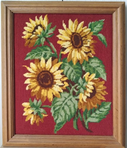 Stickbild sonnenblumen mit - sonnenblumen,