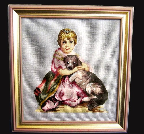 Gobelin stickbild mädchen mit - mädchen,